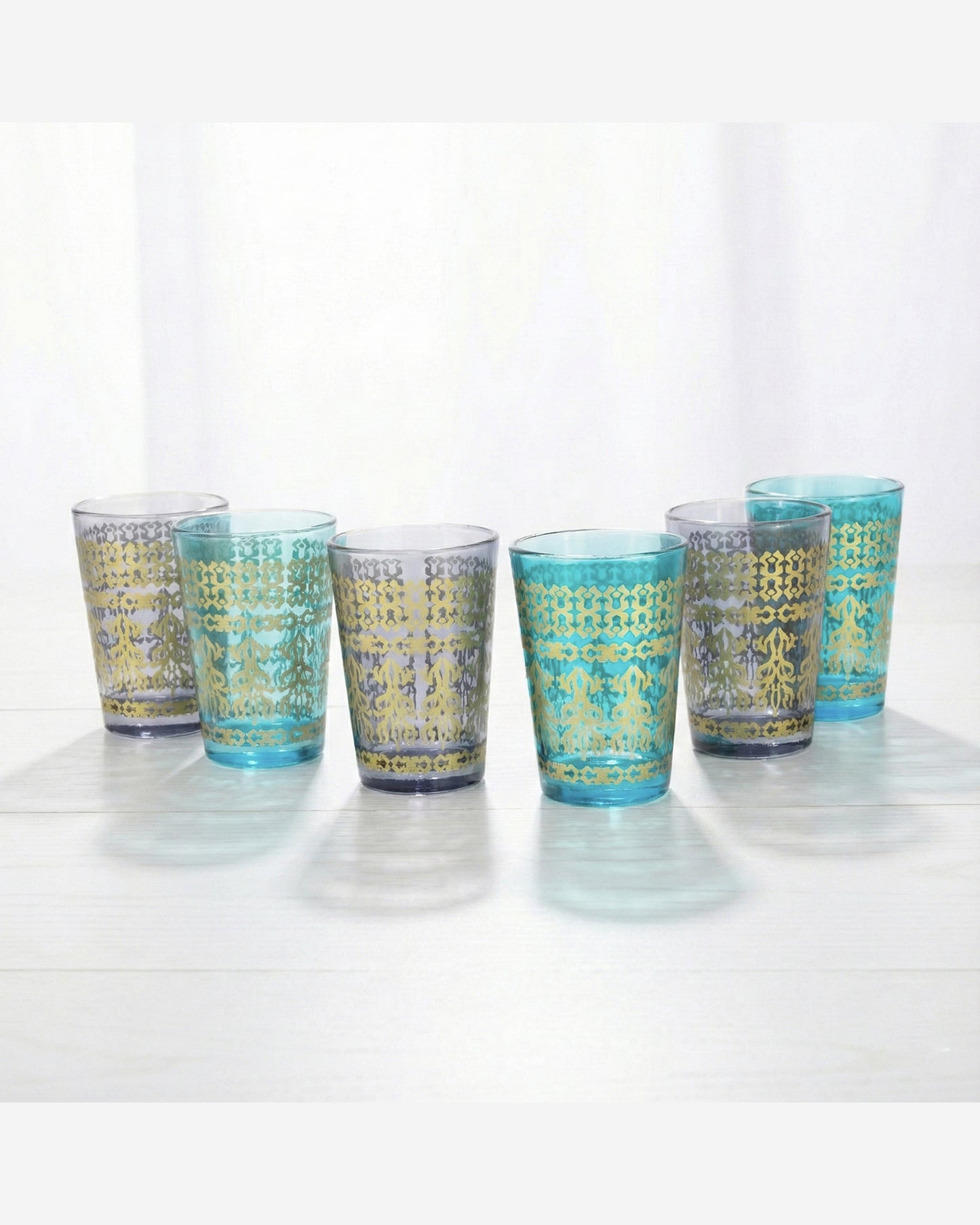 Cuisine Art Brass Moroccan Jora Deco Glass Set 6Pc V2