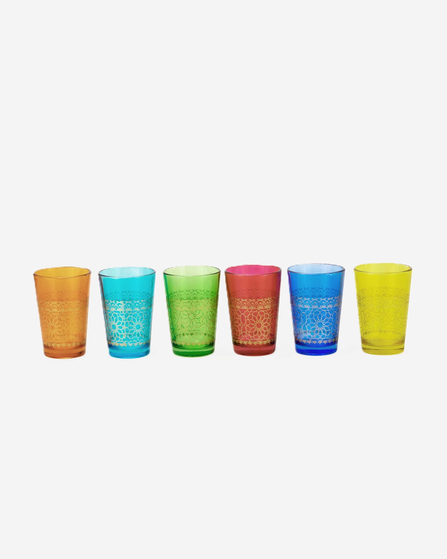 Cuisine Art Brass Moroccan Jora Deco Glass Set 6Pc V3