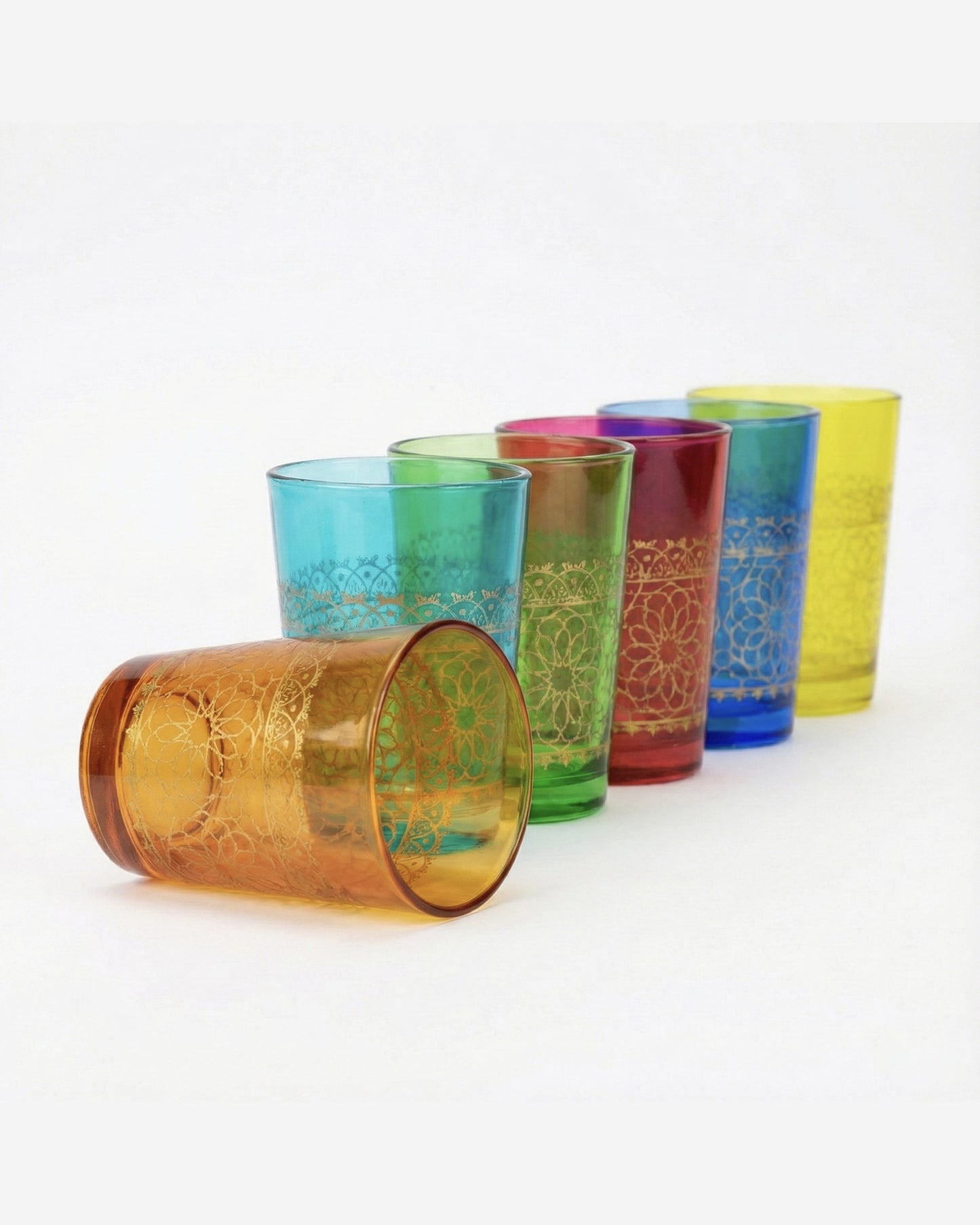 Cuisine Art Brass Moroccan Jora Deco Glass Set 6Pc V3