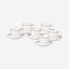 Shallow Bone China Cups and Saucers Set, White/Gold, 220ml, 12 Pieces, Elegant Porcelain Tea & Coffee Cups with Matching Saucers