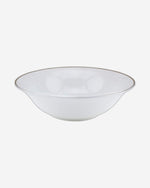 Shallow Porcelain Sahara Bowl with Gold Rim, White, 23 cm, Elegant Porcelain Serving Bowl for Soup, Salad & Desserts