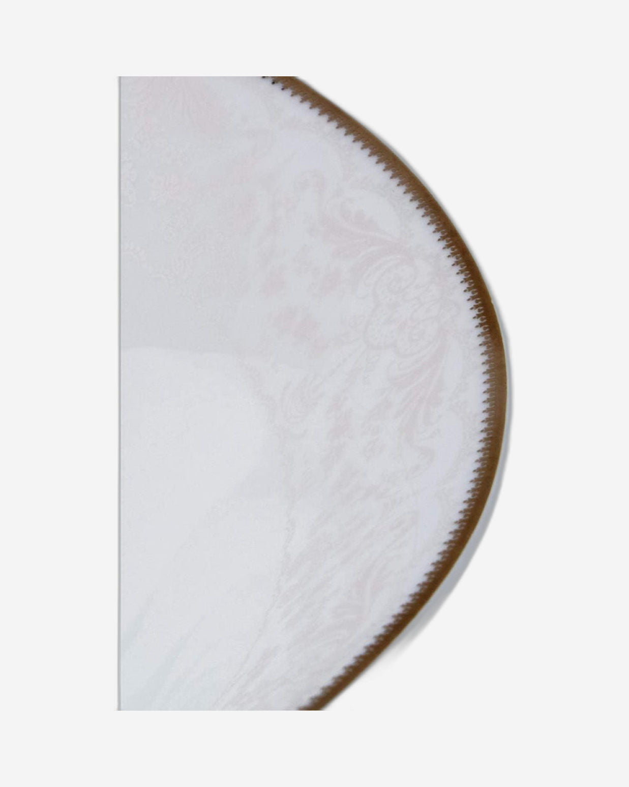 Shallow Porcelain Sahara Bowl with Gold Rim, White, 23 cm, Elegant Porcelain Serving Bowl for Soup, Salad & Desserts