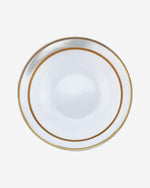 Shallow Porcelain Royal Bowl with Gold Rim, White, 23 cm, Elegant Serving Bowl for Soup, Salad, Dessert & More