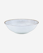 Shallow Porcelain Elegance Bowl with Gold Rim, White, 23 cm, Elegant Serving Bowl for Soup, Salad, Dessert & More