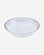 Shallow Porcelain Elegance Bowl with Gold Rim, White, 23 cm, Elegant Serving Bowl for Soup, Salad, Dessert & More