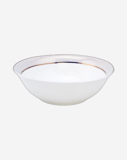 Shallow 23 cm Porcelain Bowl, Elegant White Serving Bowl for Soup, Salad, Dessert & More