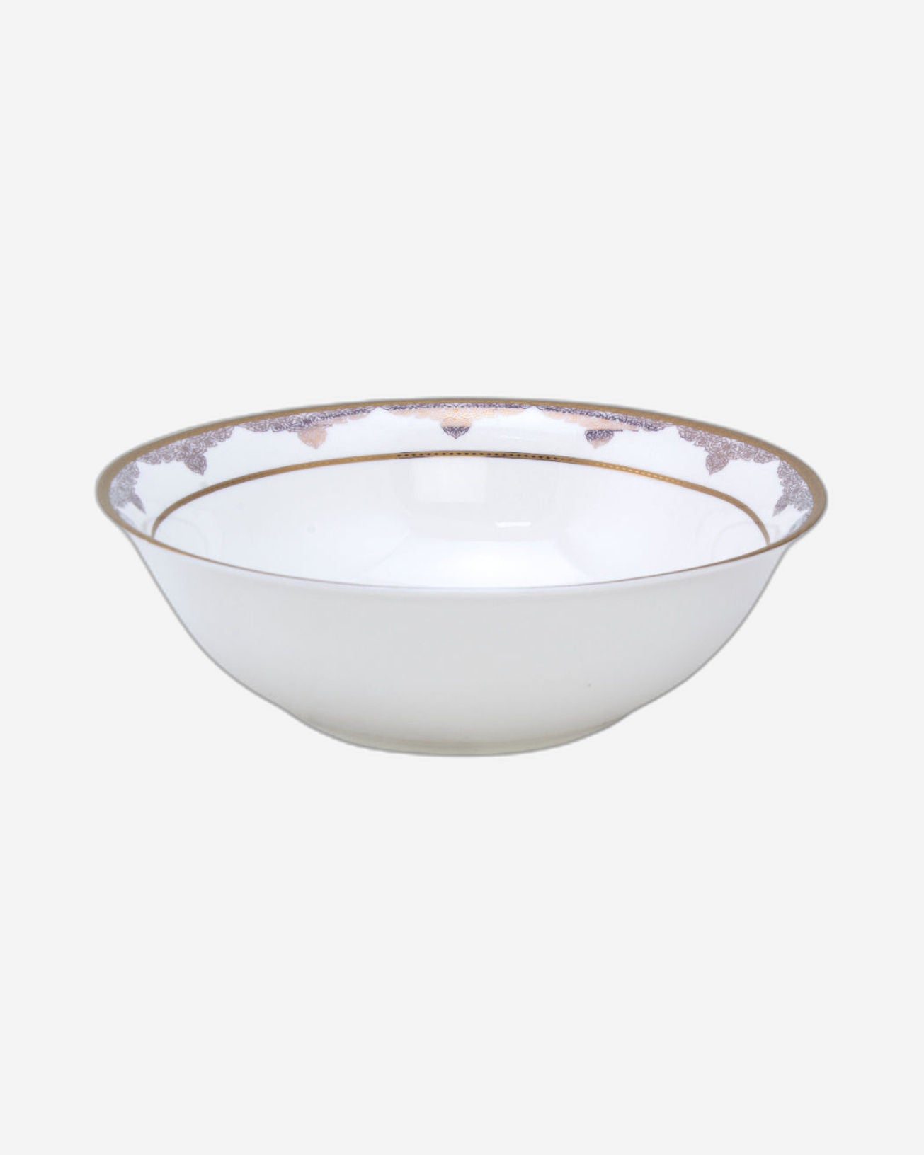 Shallow 23 cm SAVANAH Bowl, Elegant White Porcelain Serving Bowl for Soup, Salad, Dessert & More