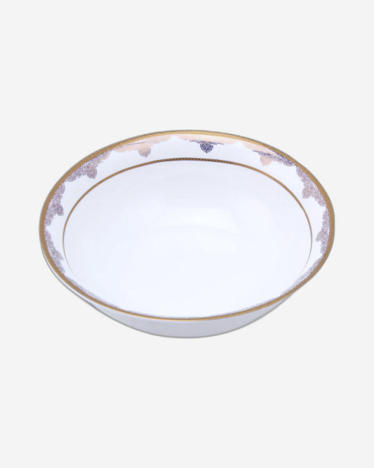 Shallow 23 cm SAVANAH Bowl, Elegant White Porcelain Serving Bowl for Soup, Salad, Dessert & More