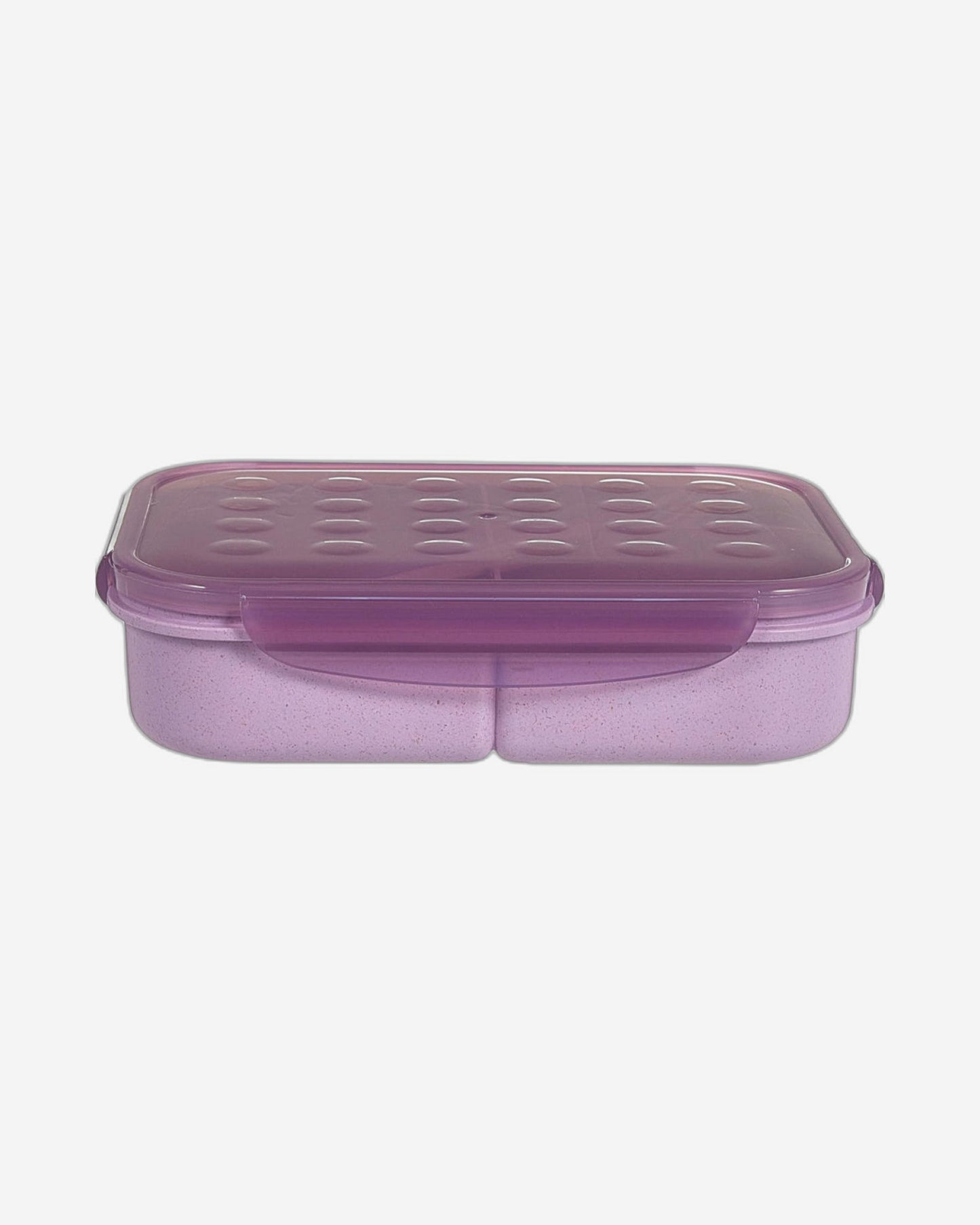 Nessan Wheat Fiber Lunch Box for Adults Containers Kids 3 Compartment Food (Flatware Included, Purple & Transparent) 1150ml