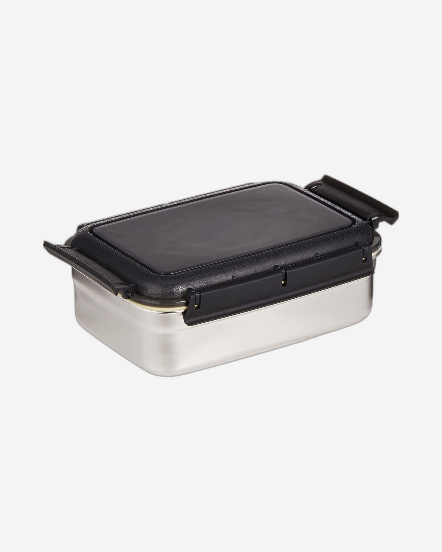 Nessan Stainless Steel Bento Lunch Food Box Container, Large 1250ML Metal Lunch Box Container for Kids Lockable Clips to Leak Proof - BPA-Free - Dishwasher Safe, Black/Silver