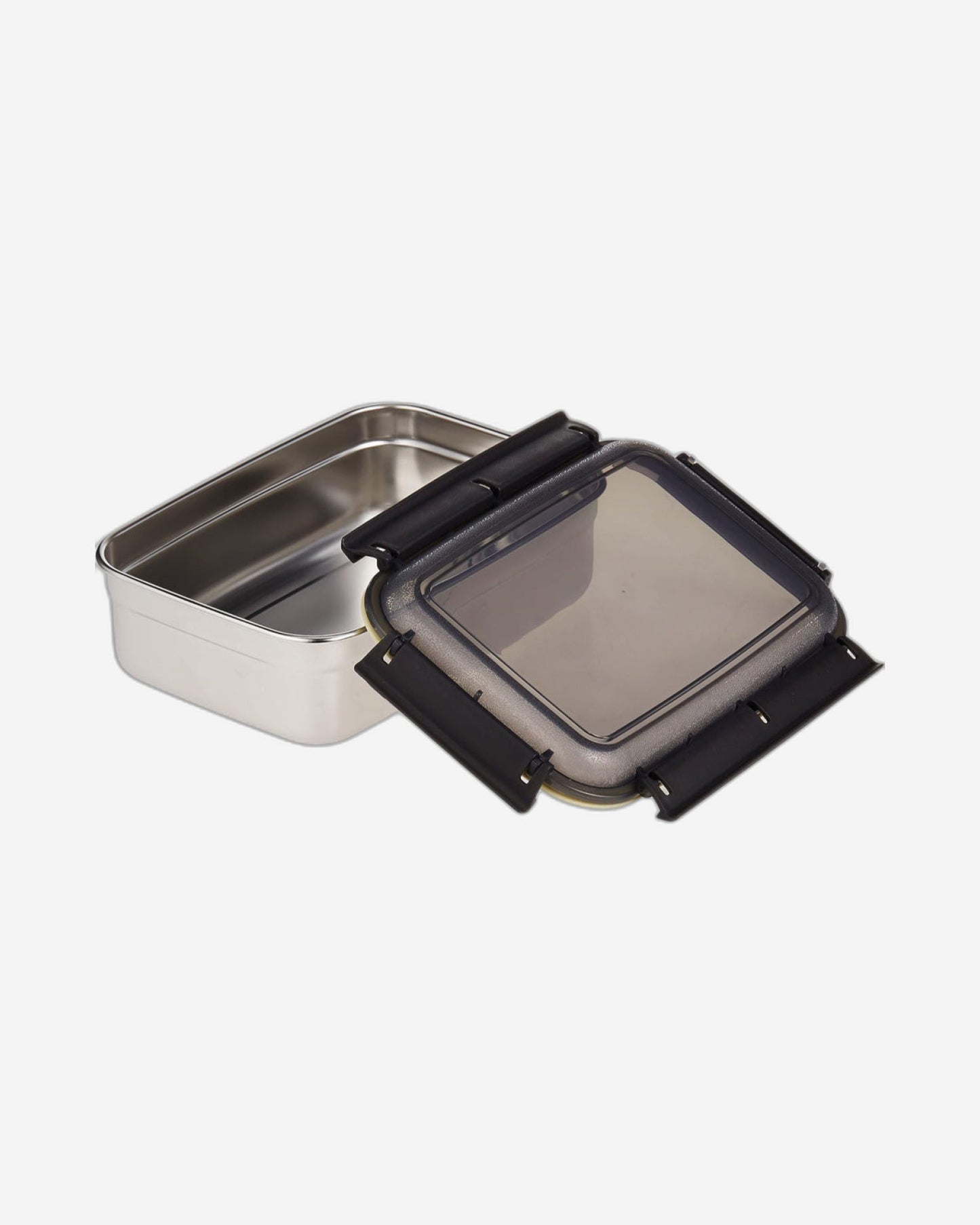 Nessan Stainless Steel Bento Lunch Food Box Container, Large 1250ML Metal Lunch Box Container for Kids Lockable Clips to Leak Proof - BPA-Free - Dishwasher Safe, Black/Silver
