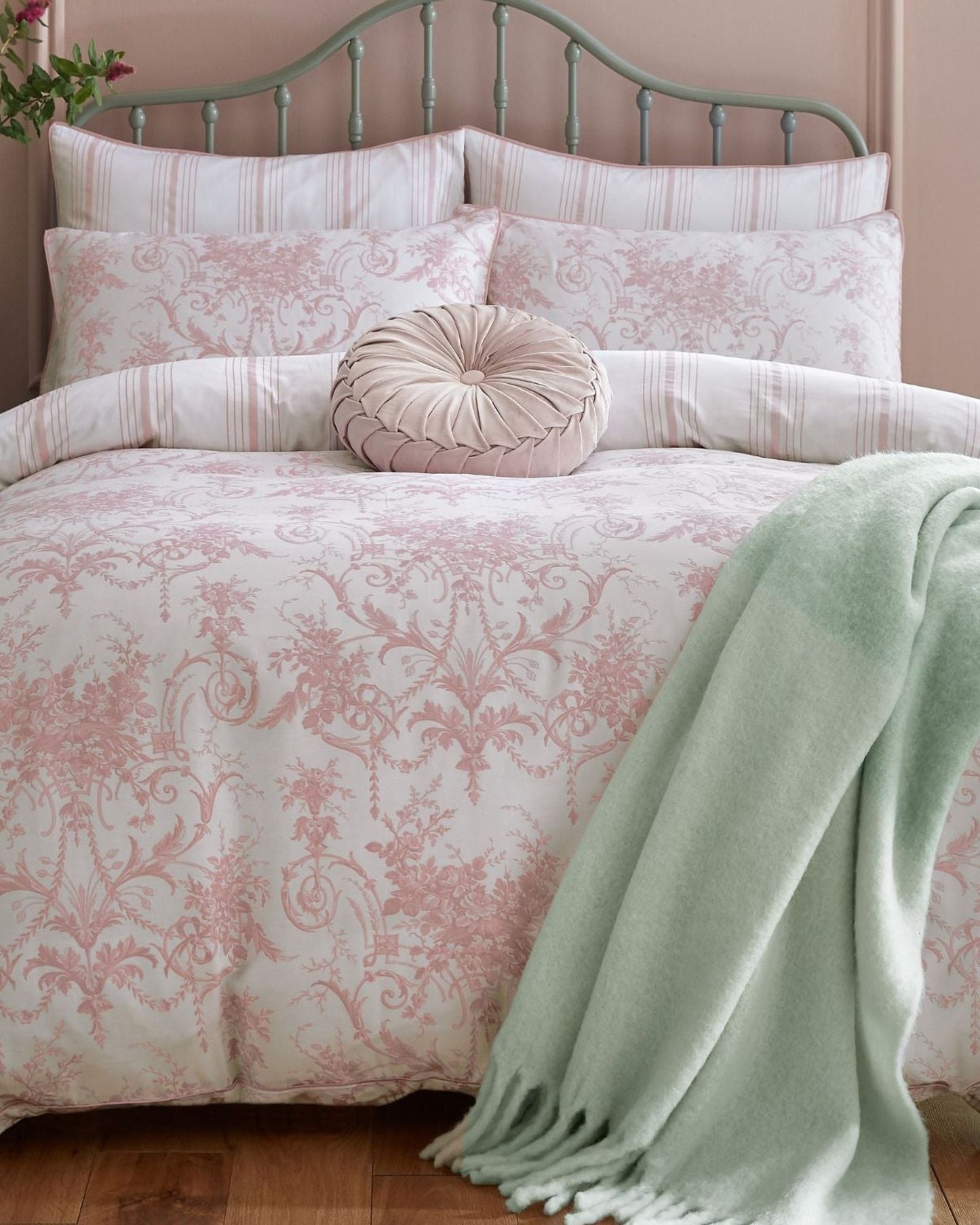 Laura Ashley "Tuileries" Duvet Cover Set in Blush Pink