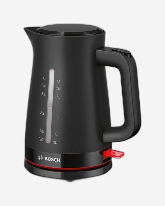 Bosch MyMoment Infuse Electric Kettle with 1.7 L Capacity and Fast Boil, Dual Sided Water Gauge, Limescale Filter, Cord Storage TWK3M123GB Black