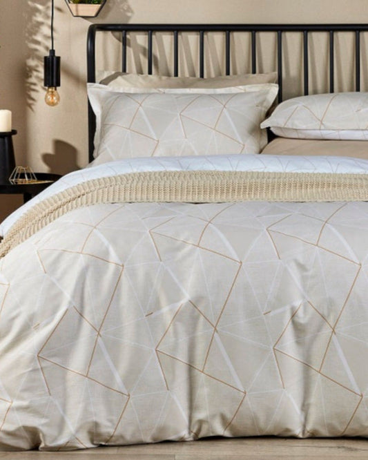Christy "Triangle" Duvet Cover Sets in Biscuit