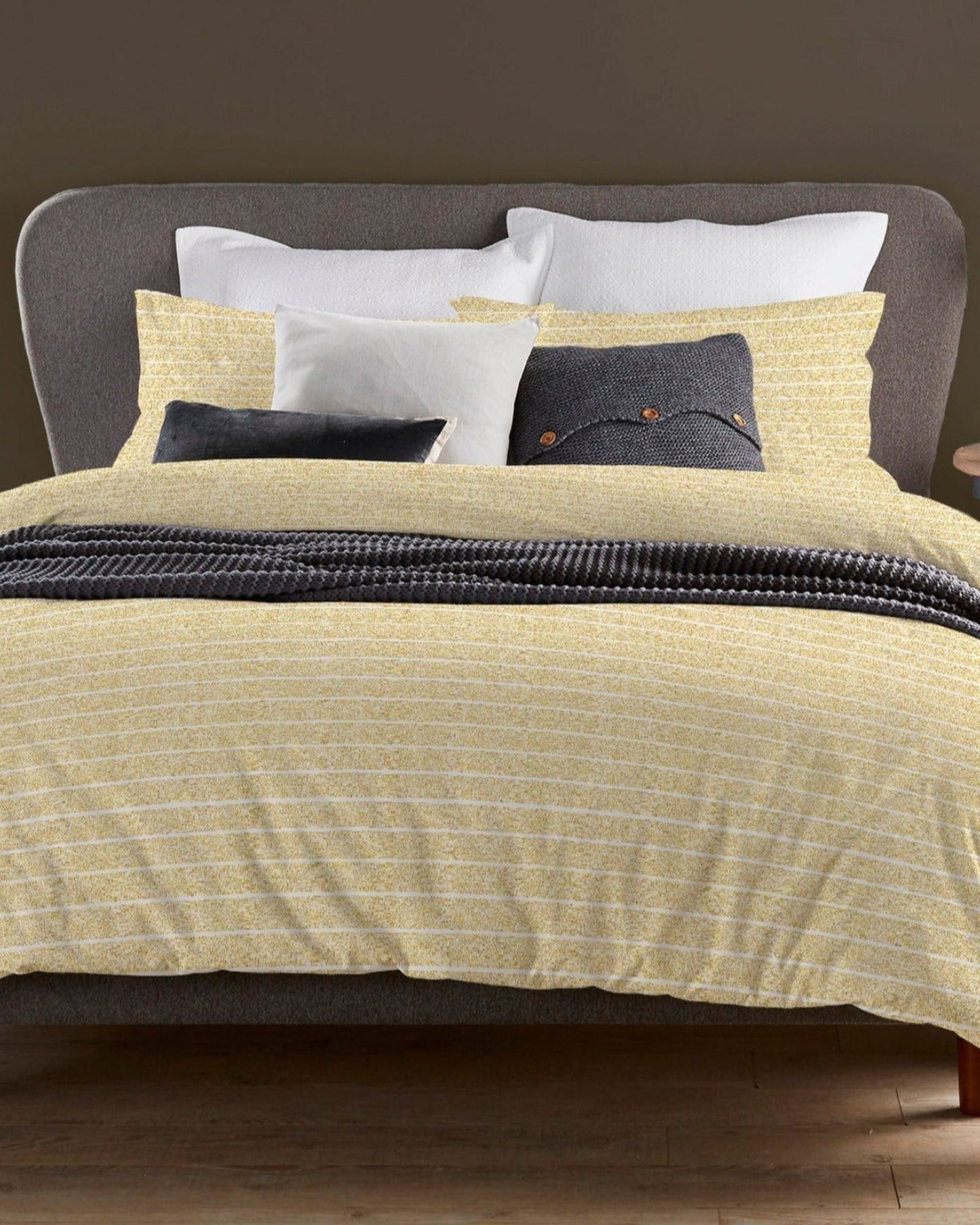Christy "Turin Stripe" Duvet Cover Sets in Ochre (Yellow)