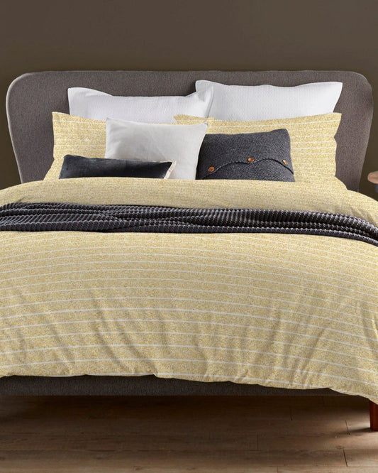 Christy "Turin Stripe" Duvet Cover Sets in Ochre (Yellow)