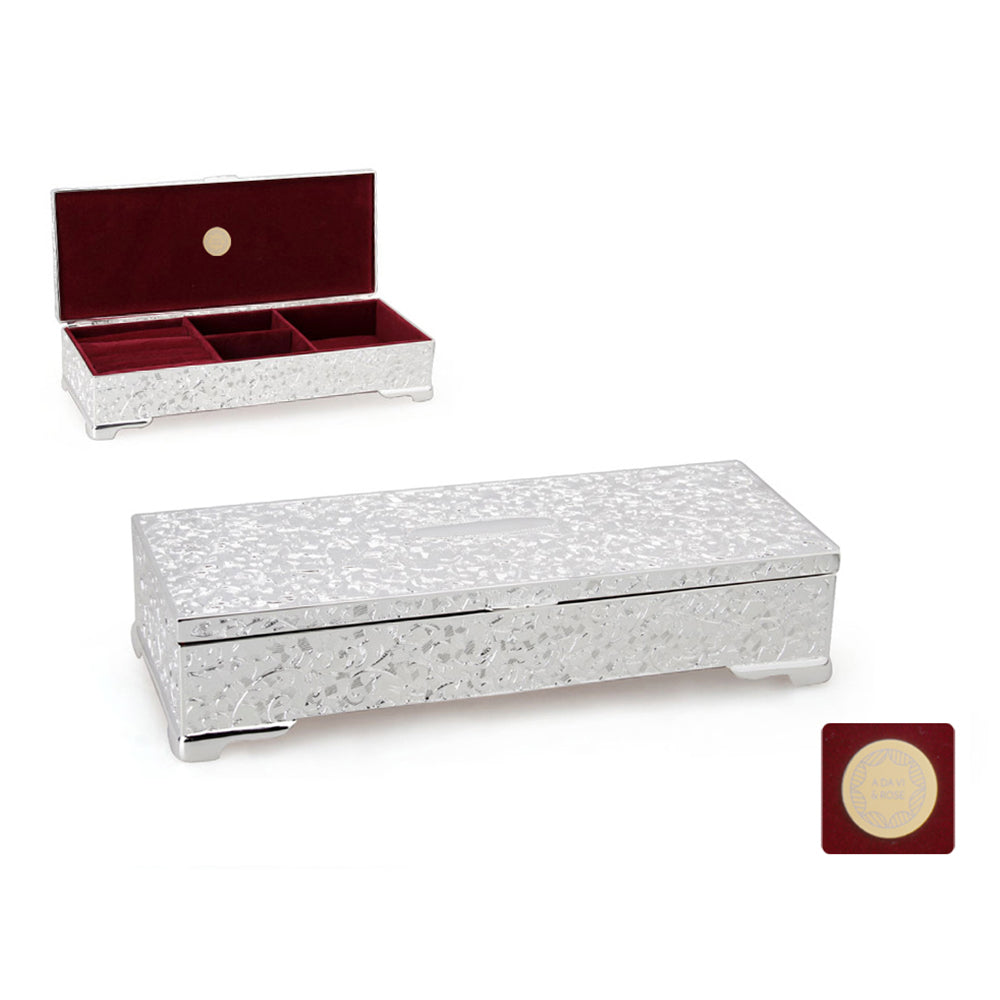Winko Imperial Oblong Trinket Box with Compartment Red Lining
