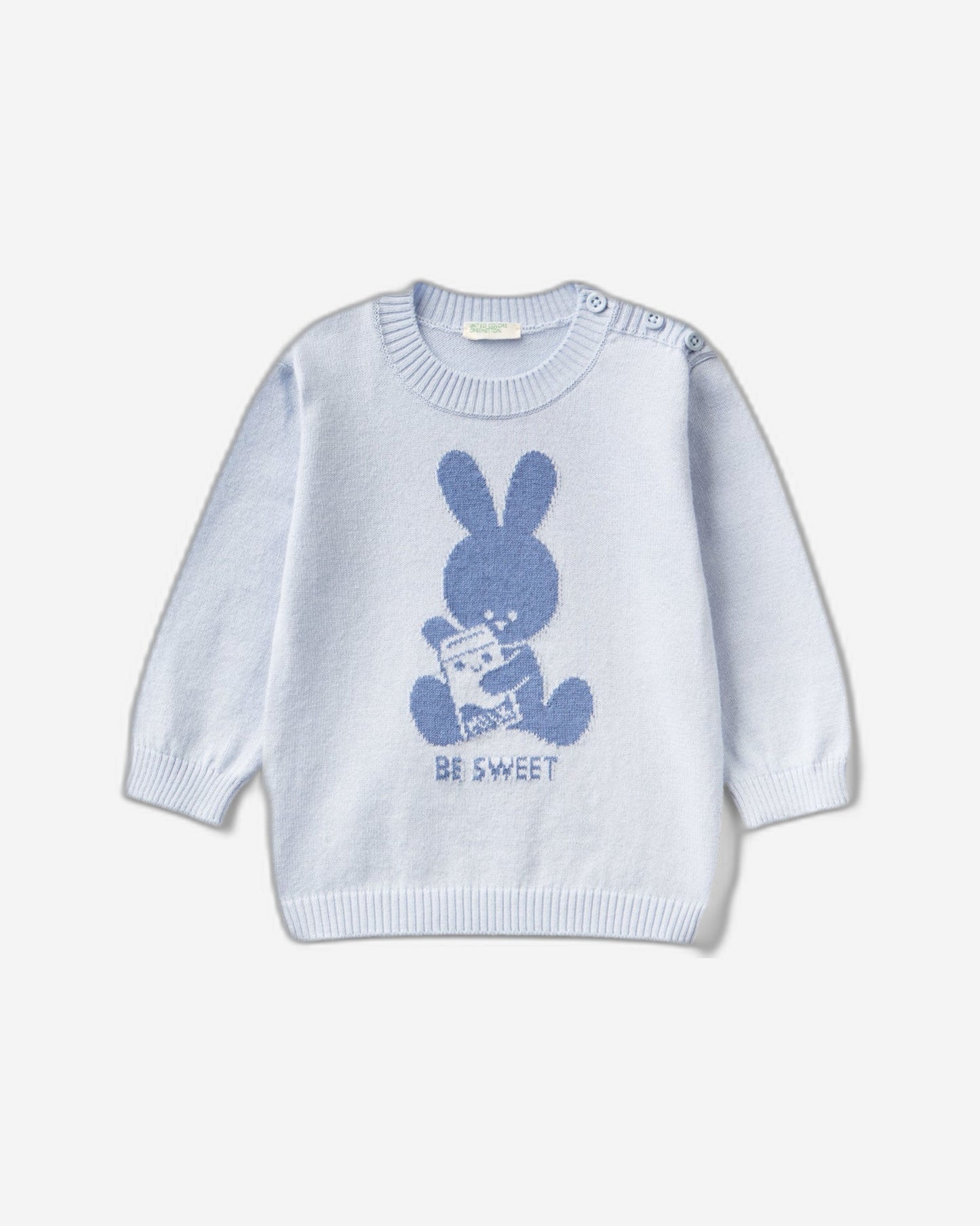 Warm cotton sweater with inlay