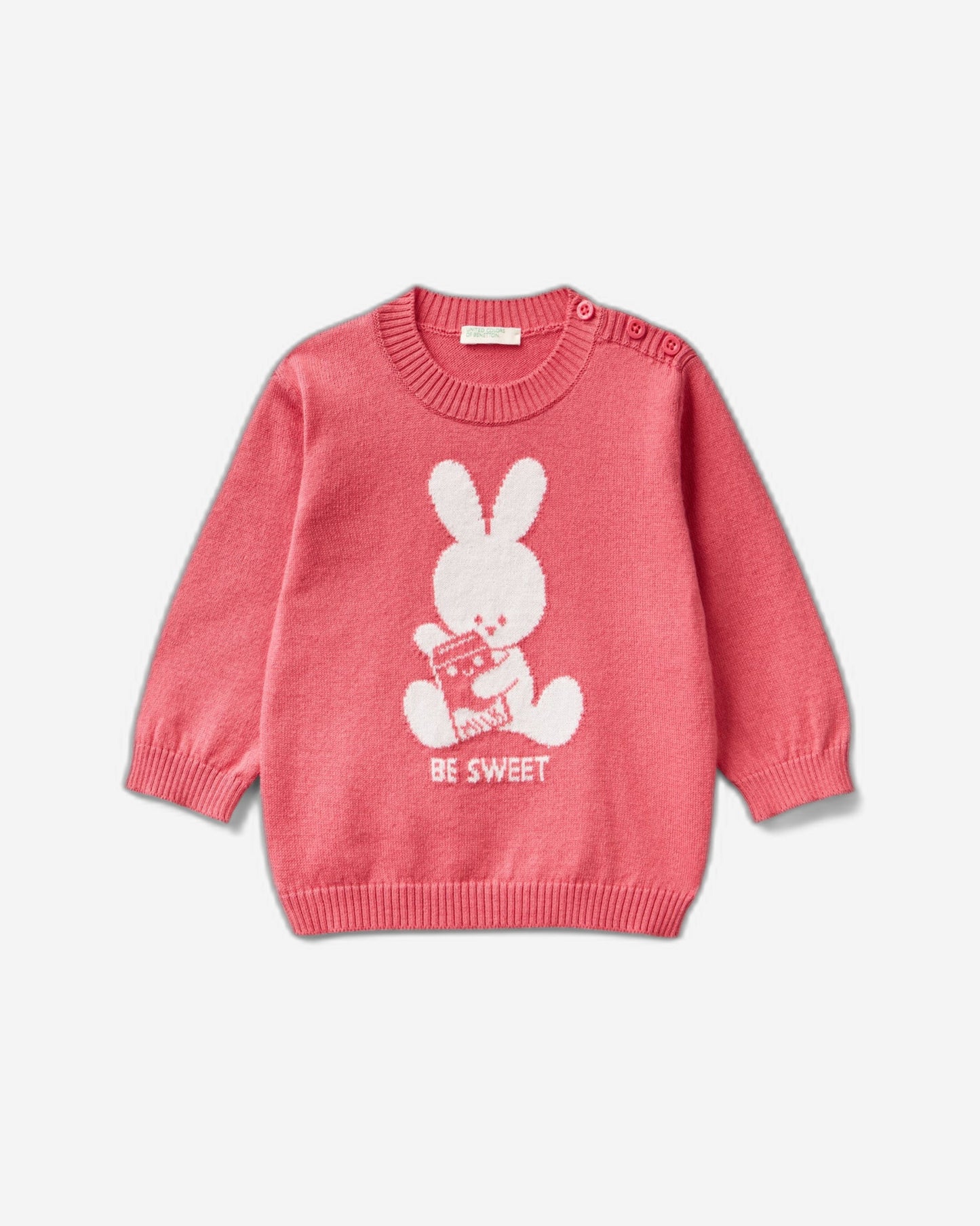 Warm cotton sweater with inlay