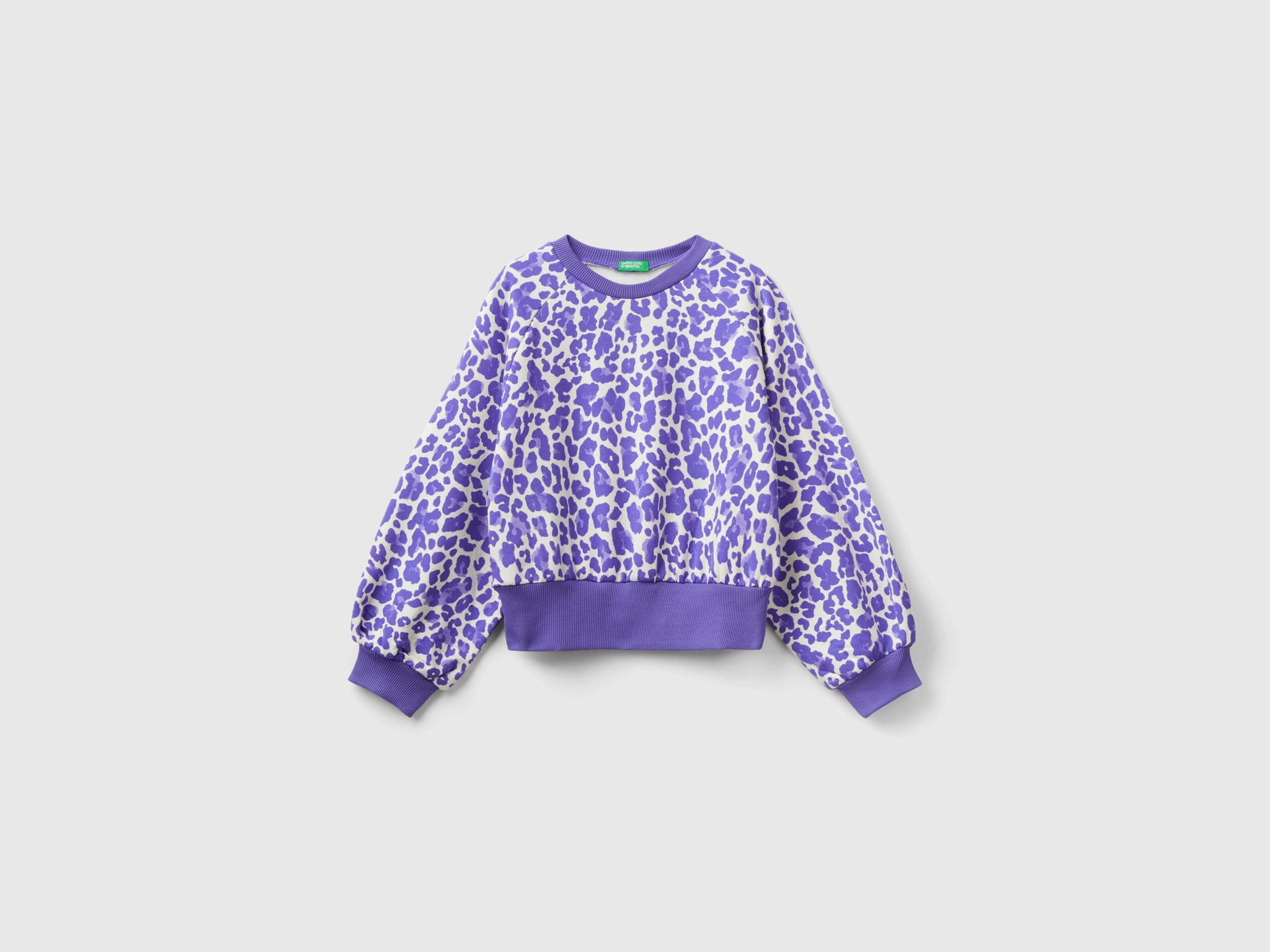 Animal print sweatshirt in stretch cotton blend