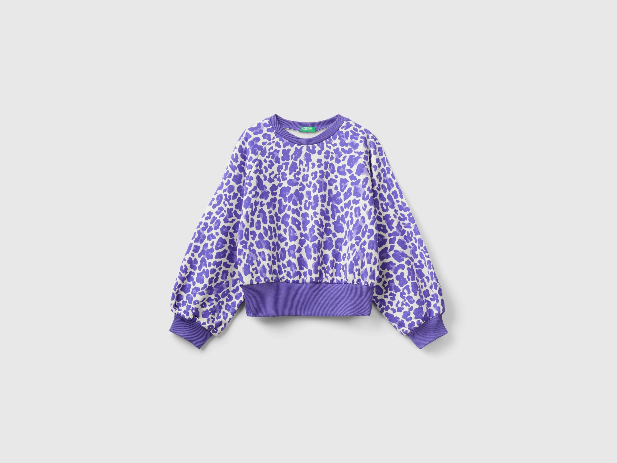 Animal print sweatshirt in stretch cotton blend