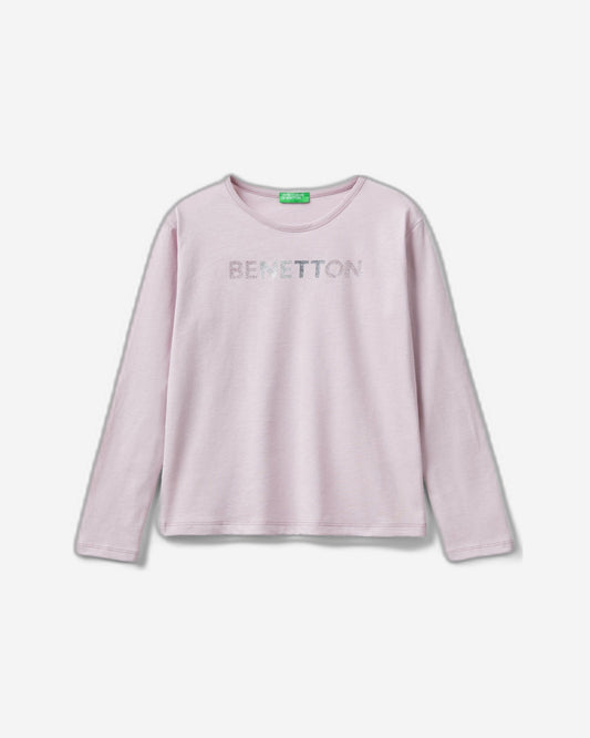 T-shirt in warm organic cotton with glitter