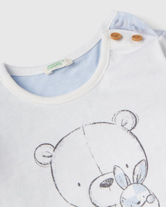 Optical t-shirt with teddy bear print