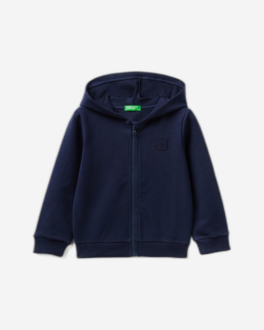 Warm sweatshirt with zip and embroidered logo