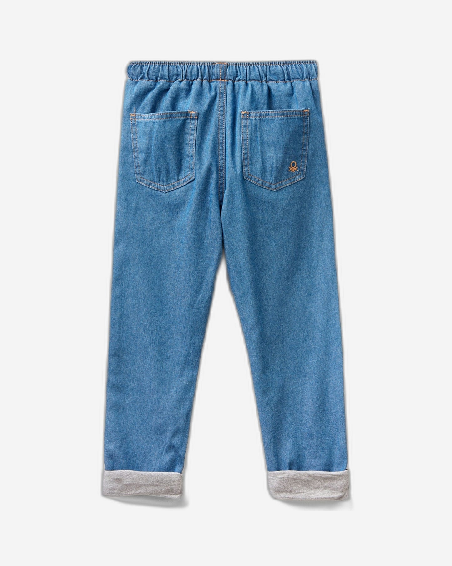 Lined joggers in lightweight denim