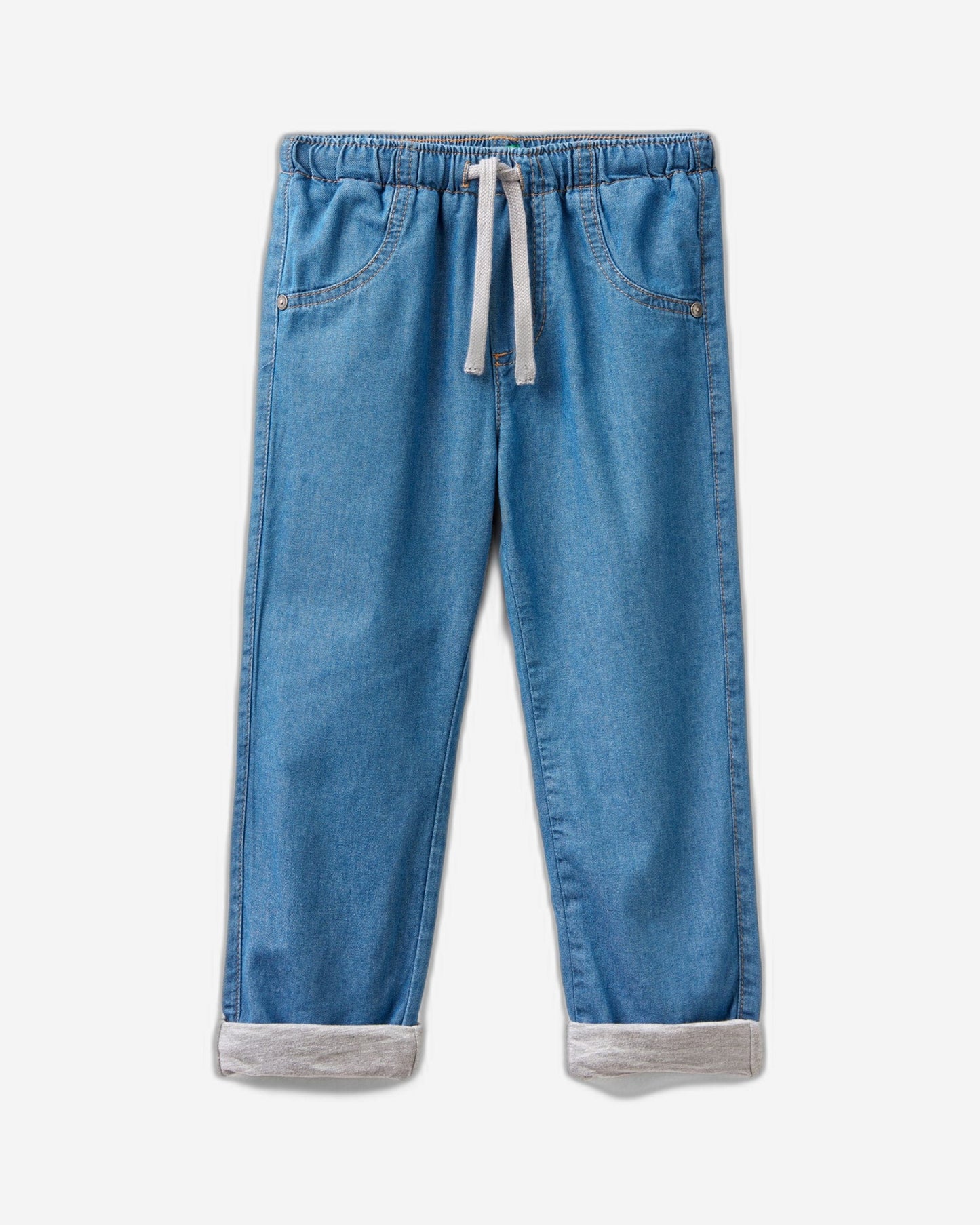 Lined joggers in lightweight denim