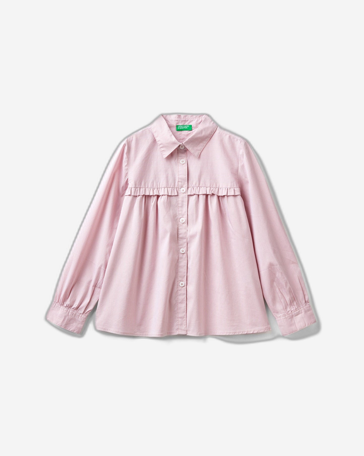 Shirt with rouches on the yoke