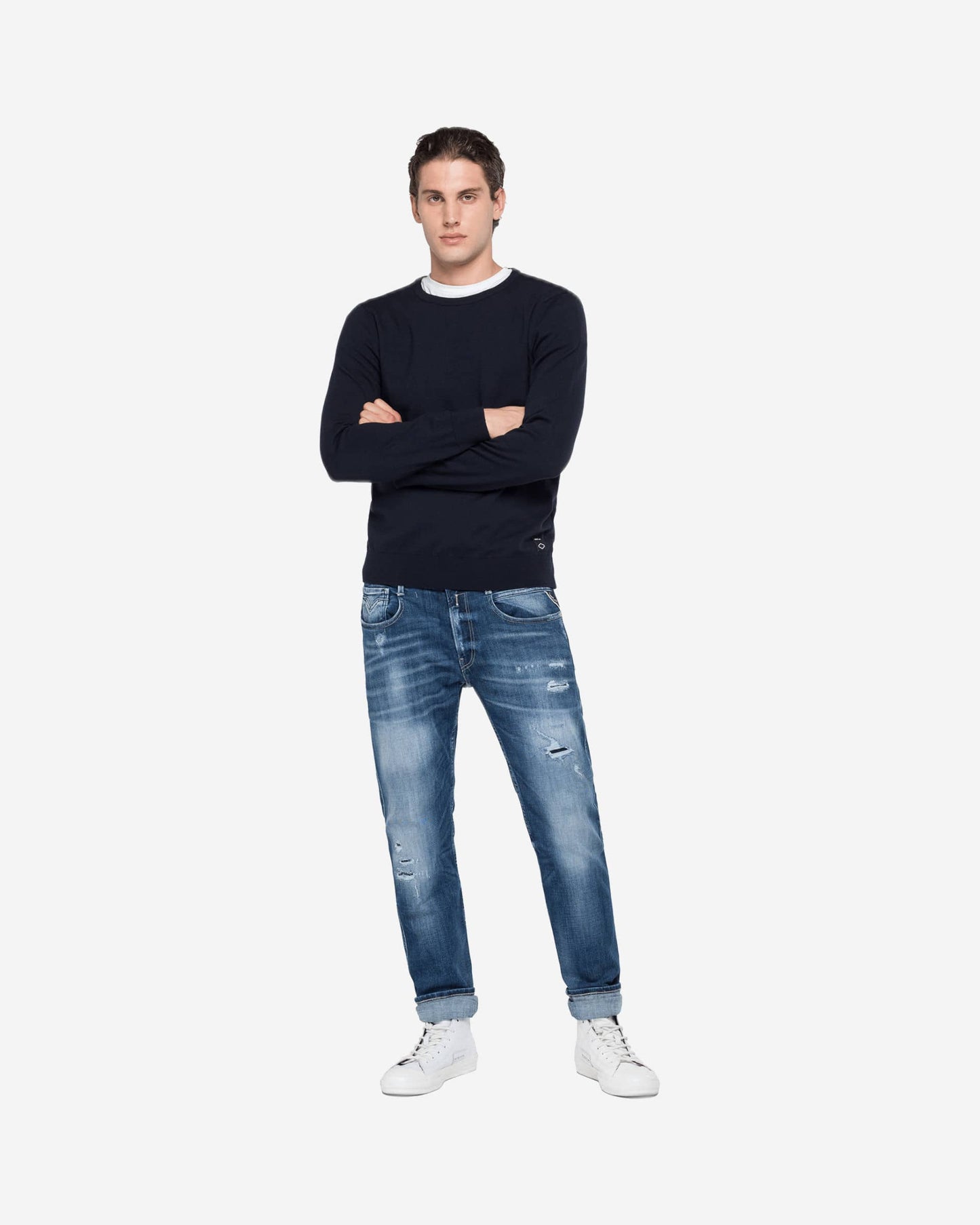 Crewneck Sweater In Merino Wool