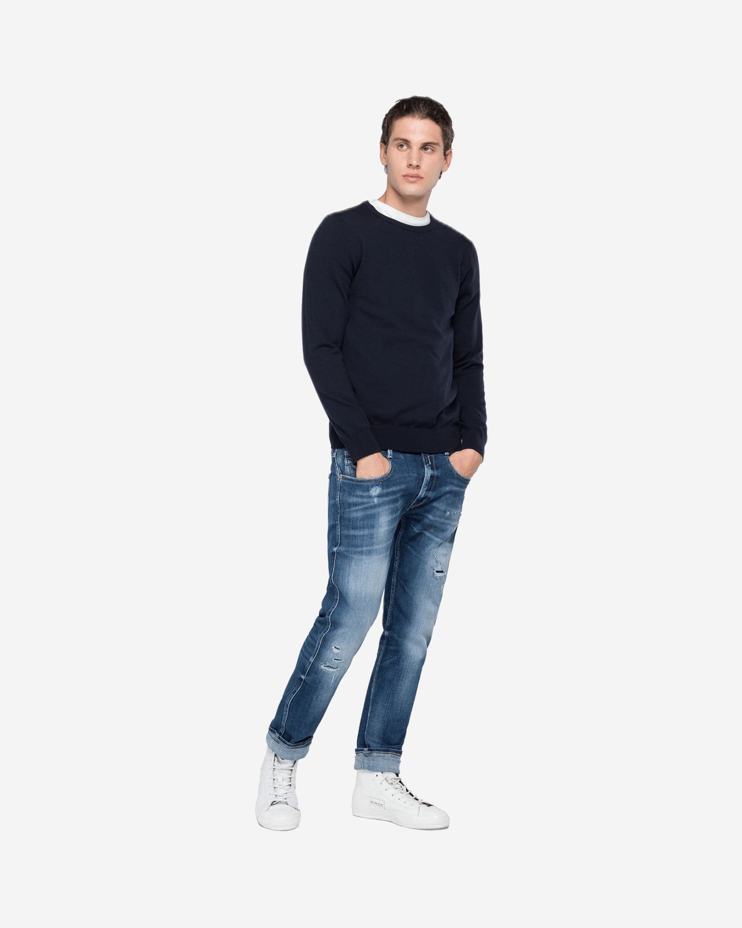 Crewneck Sweater In Merino Wool