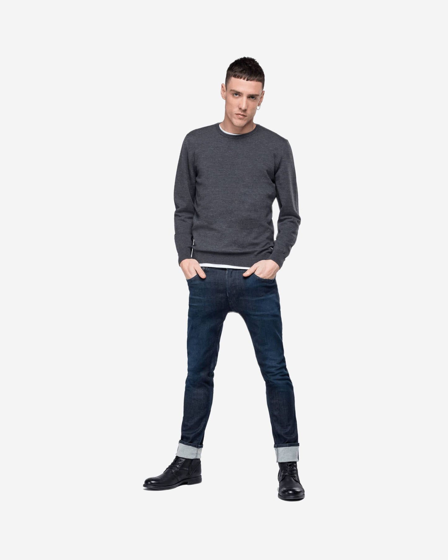 Crewneck Sweater In Merino Wool