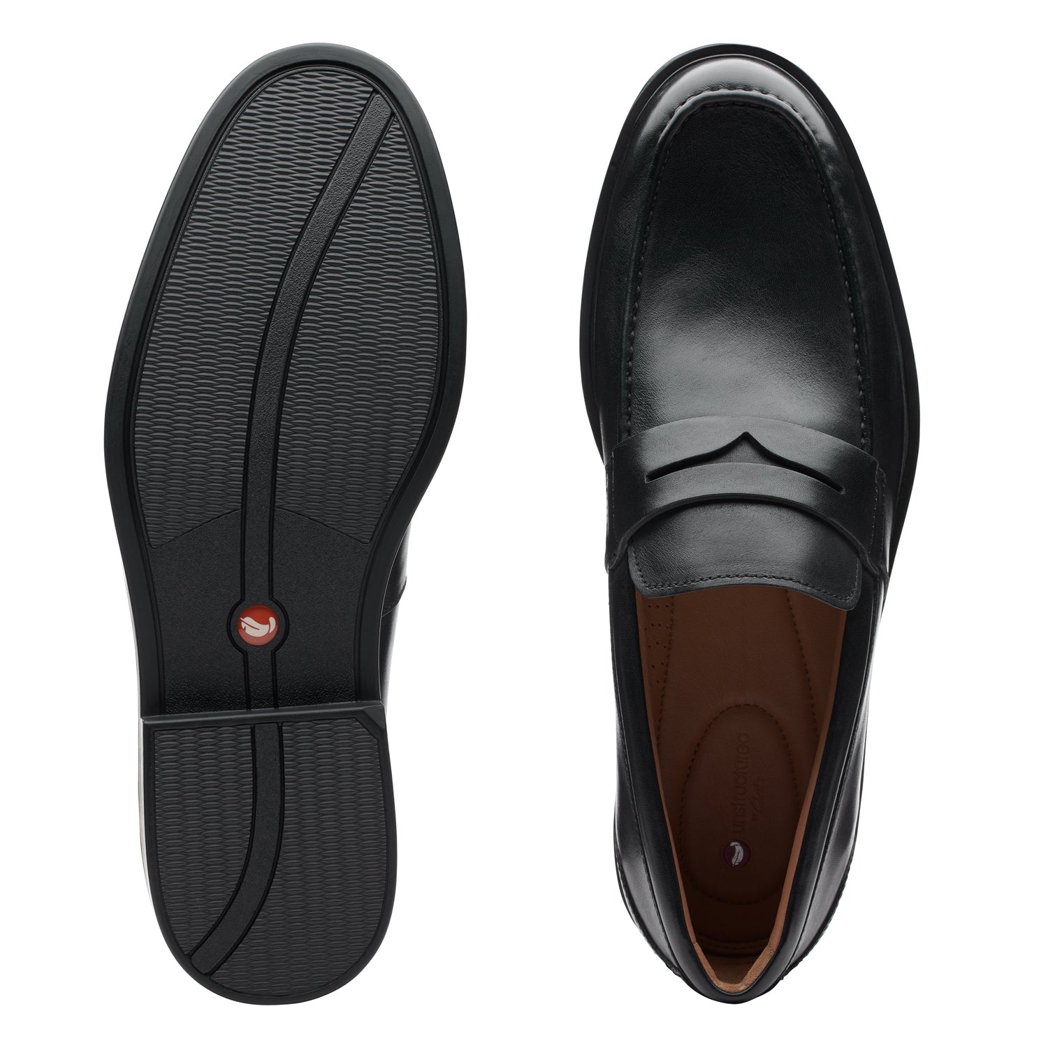 Clarks Un Aldric Step Shoes - Black Leather - 261401397 - G Width (Standard Fit)