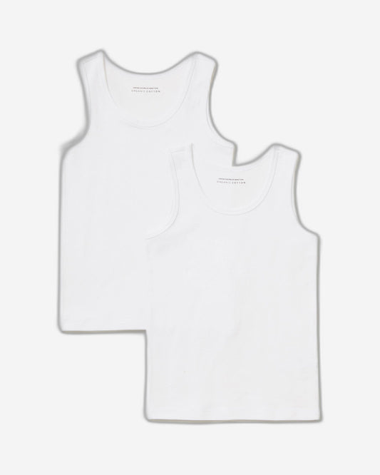 Two tank tops in stretch organic cotton