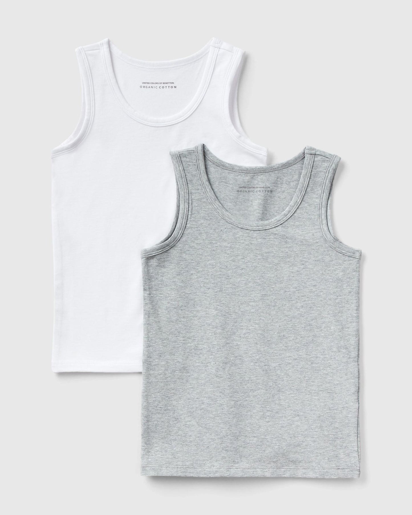 Two tank tops in stretch organic cotton
