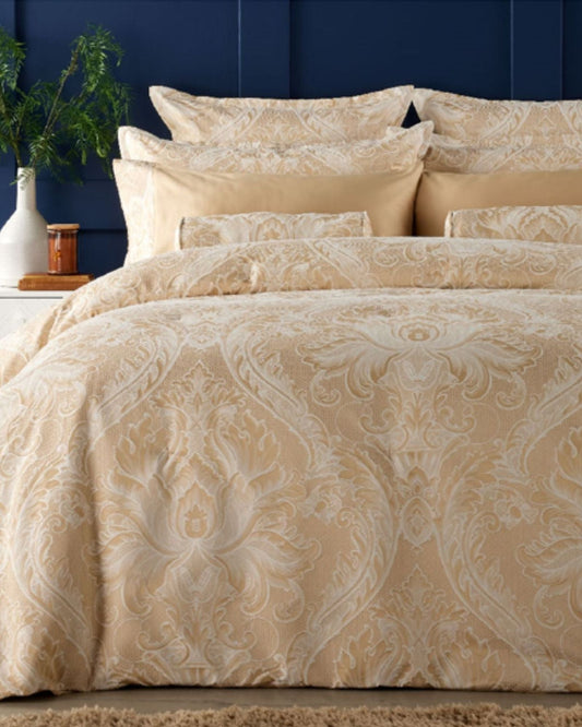 Christy "Fairfield" Jacquard Duvet Cover Sets in Gold