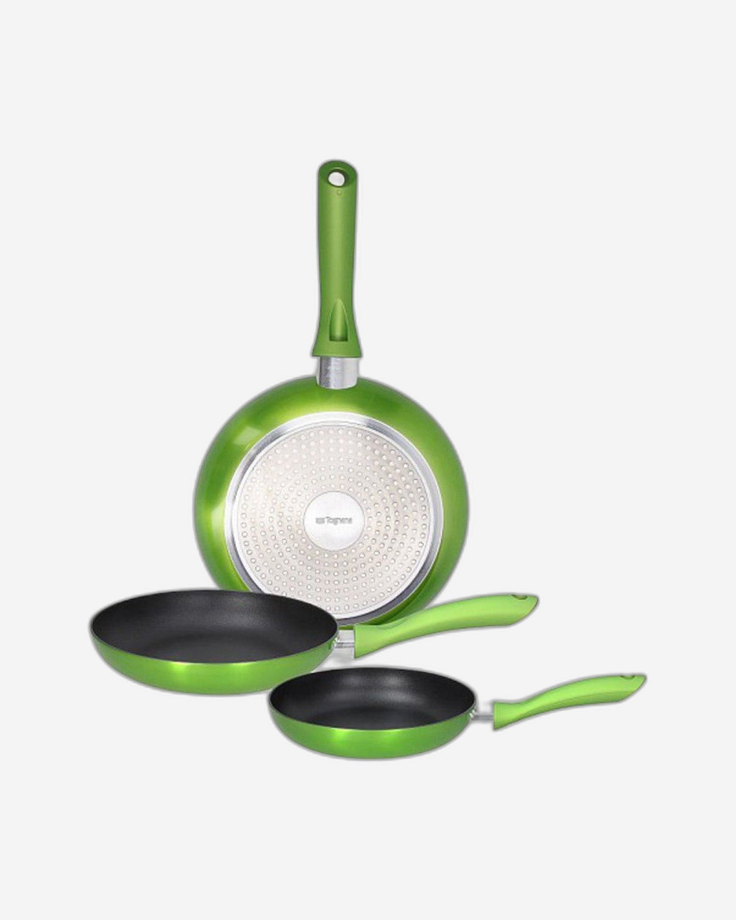 Tognana Grancuci Shiny Green 3 Pans Set, 20 24 28 Cm Diameter