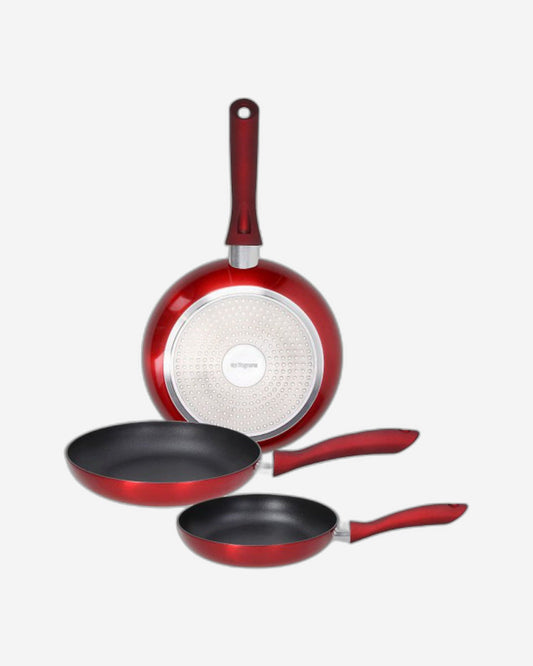 Tognana Shiny Red Frying Pan Set – 3 Pieces (20 cm, 24 cm, 28 cm)