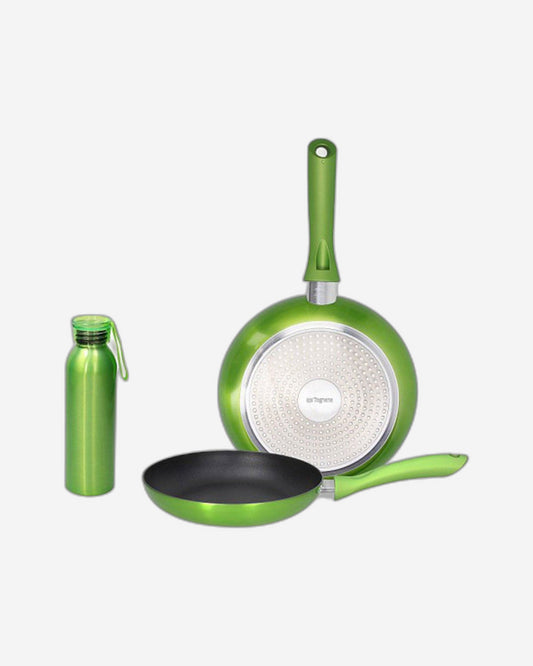 Tognana Grancuci Shiny Green 2 Pans Set, 24 28 Cm Diameter
