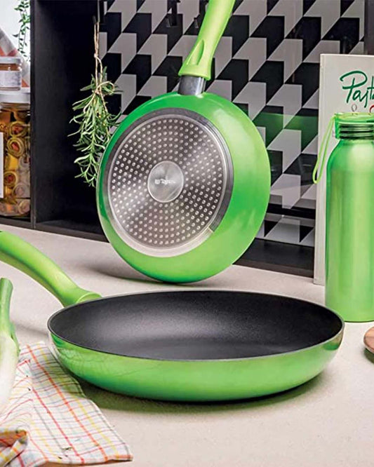 Tognana Grancuci Shiny Green 2 Pans Set, 24 28 Cm Diameter