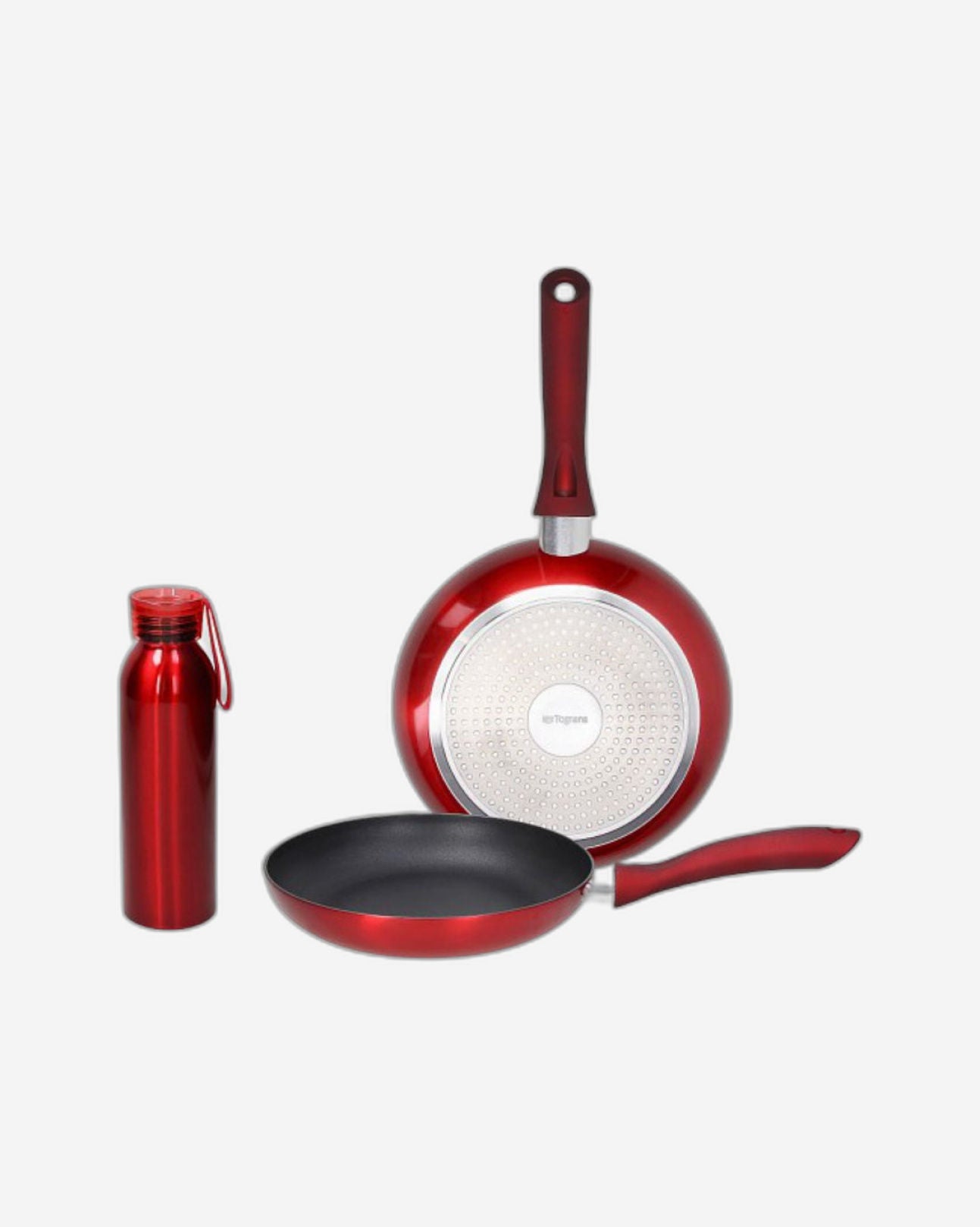 Tognana Shiny Red Cookware & Eco Bottle Set – 3 Pcs