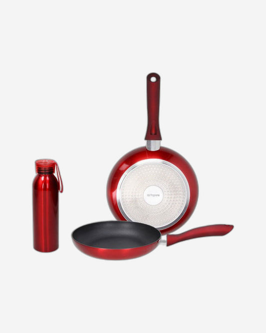 Tognana Shiny Red Cookware & Eco Bottle Set – 3 Pcs