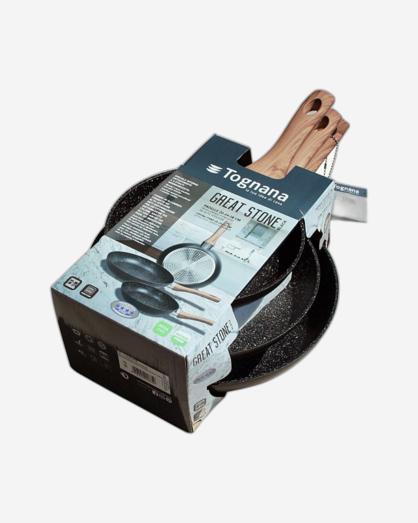 Tognana Frying Pan Set 3Pc Grancucina Great Stone