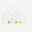 Shallow SAFY Dinner Set 32 pcs White with Gold-Plated Border