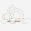 Shallow ZAYA Dinner Set 32 pcs White Ornamental Design with Gold Rim