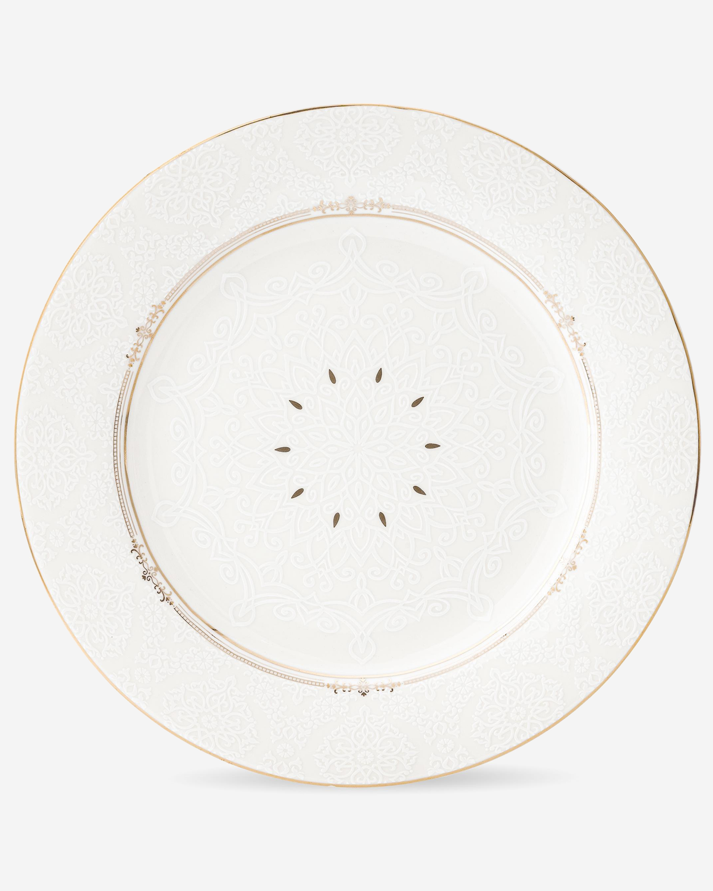 Shallow ISLA Dessert Plate 19 cm White with Gold Rim