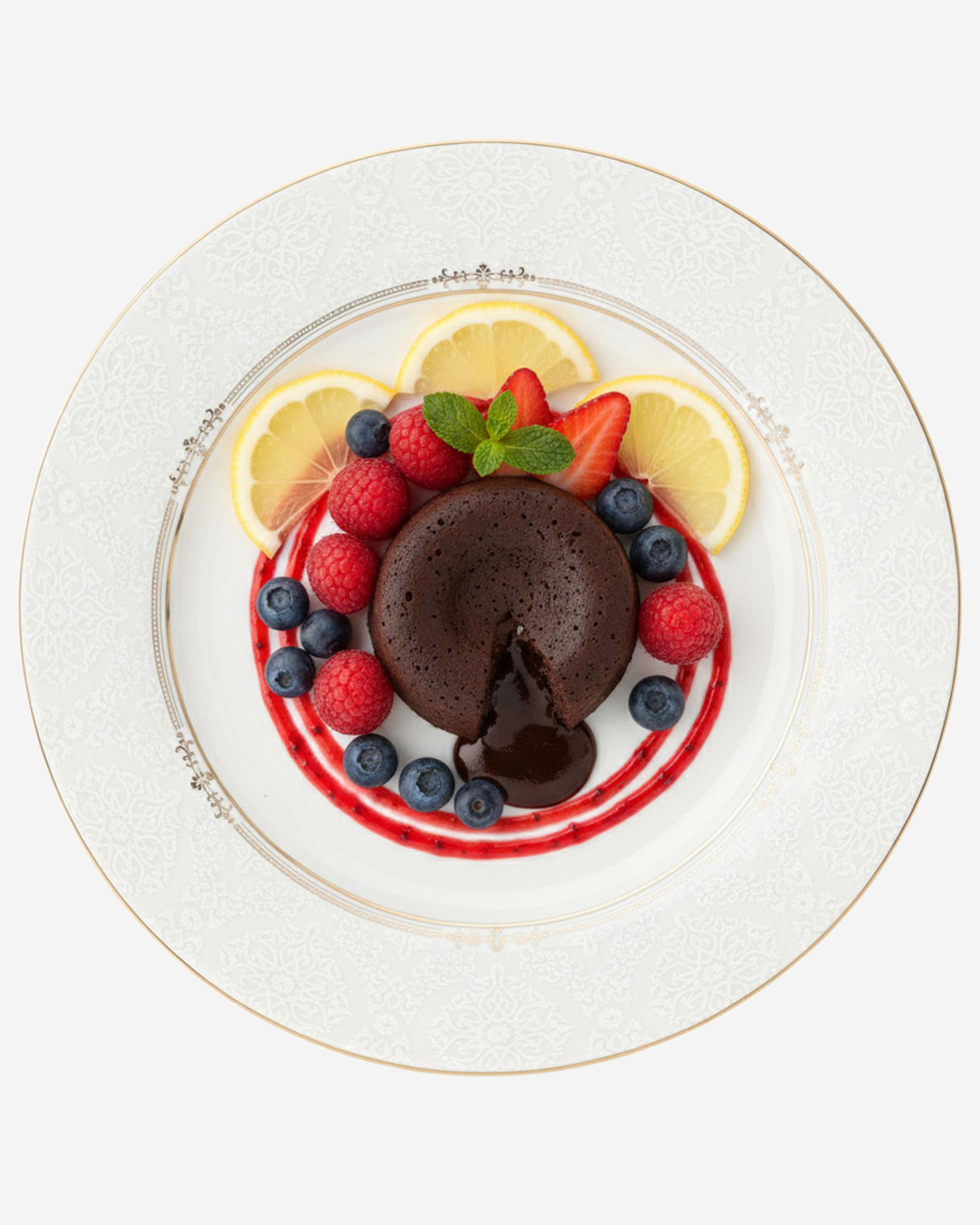 Shallow ISLA Dessert Plate 19 cm White with Gold Rim