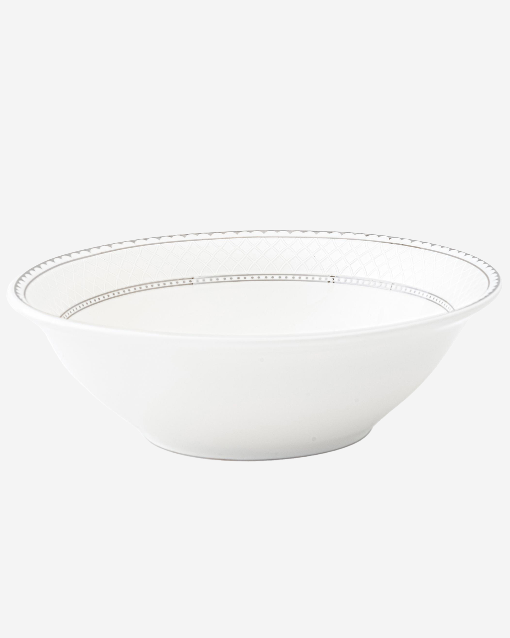 Shallow JUNA Bowl 23 cm Large Elegant White with Texture